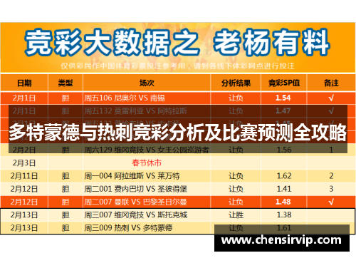 多特蒙德与热刺竞彩分析及比赛预测全攻略
